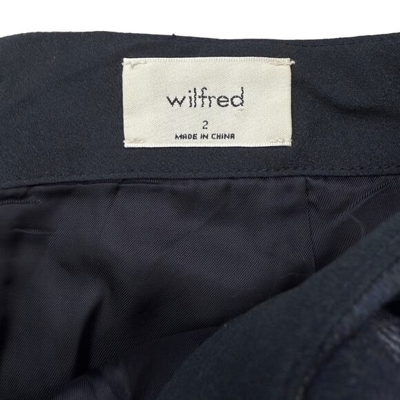 WILFRED Aritzia Wool Wrap Front Mini Skirt Sz 2 Blue Plaid - Picture 5 of 7